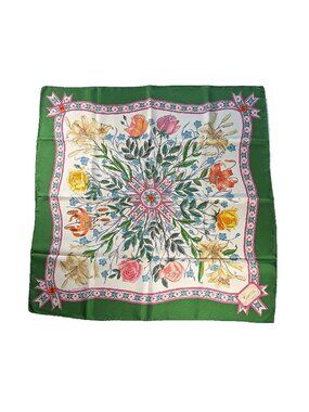 Vintage Gucci V. Accornero Floral Silk Scarf 34"